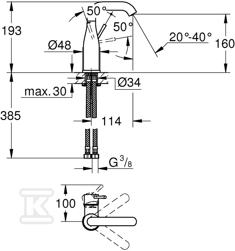 Grohe Essence M umývadlová batéria, - 24176KF1